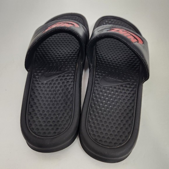 Nike Benassi JDI Black/Challenge Red Men's Slides Slip-On Sandals -‎ Size 7 - Picture 5 of 7